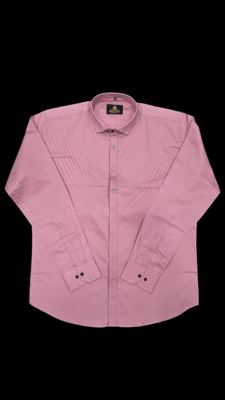 Onion Pink Designer Shirt for Men | Premium Satin Cotton Shirt by Shree Omkar