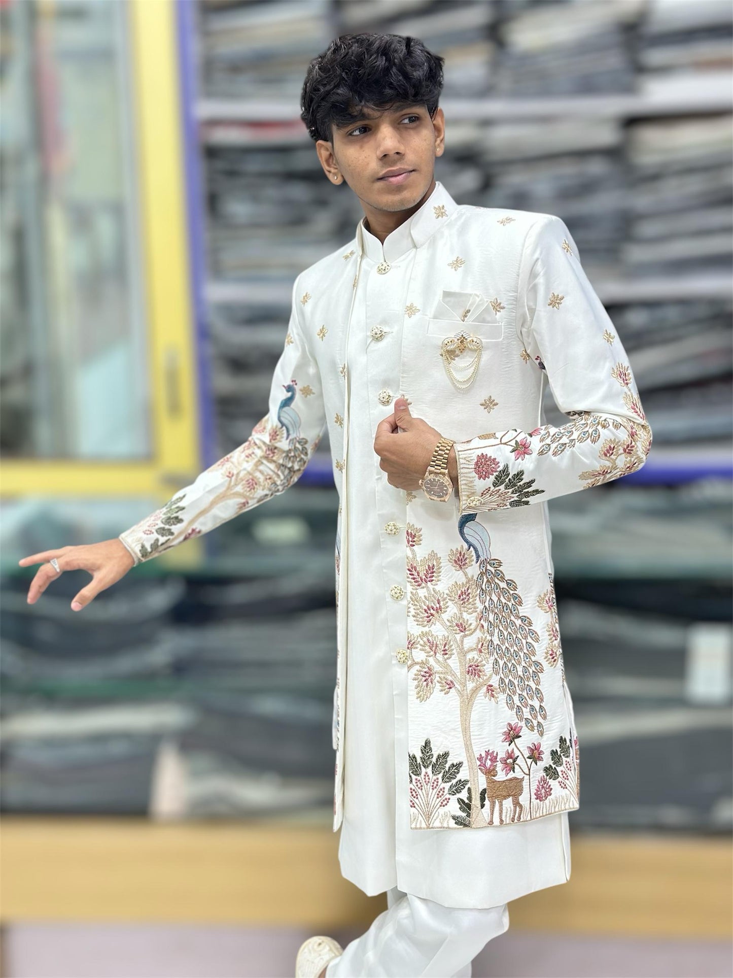 Off-White Indowestern For Mens