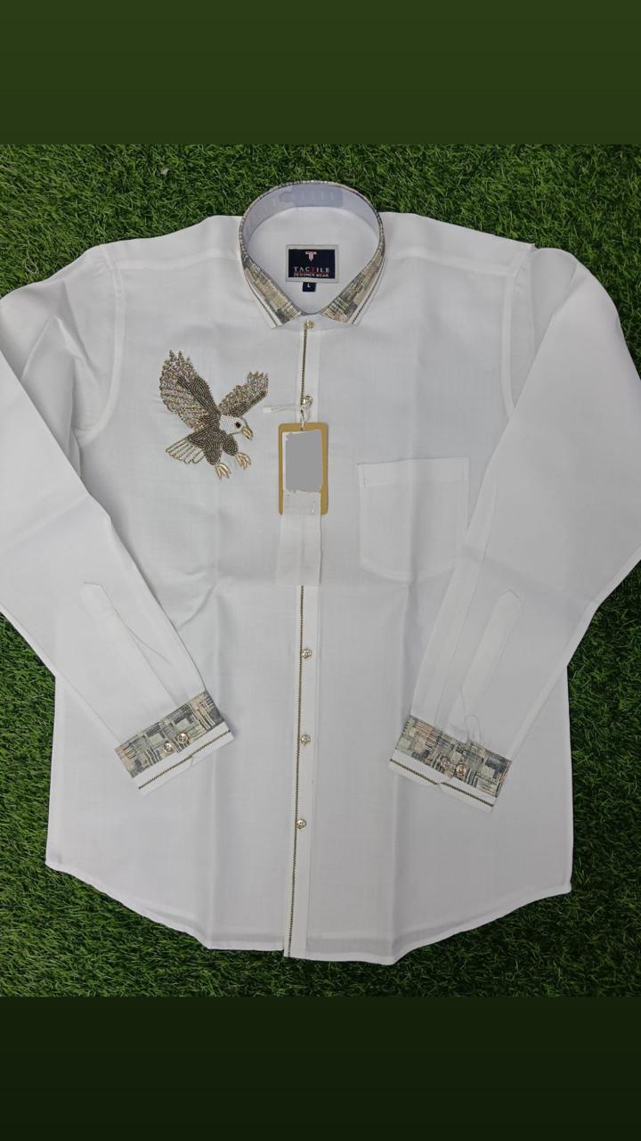 Eagle Embroidery Designer Shirt Like Jethalal