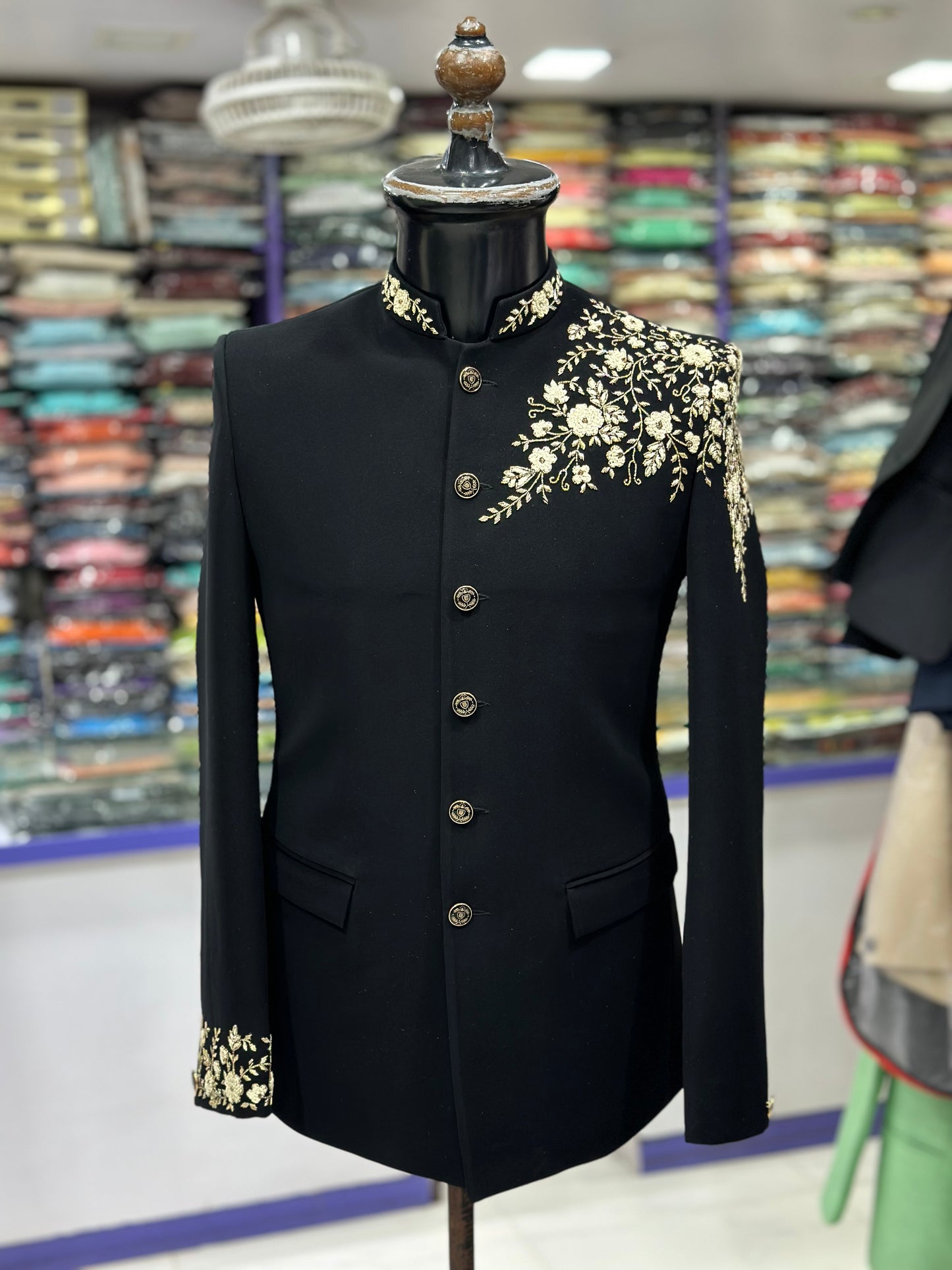 Black Embroidery Jodhpuri Suit for Men – Customizable | Shree Omkar
