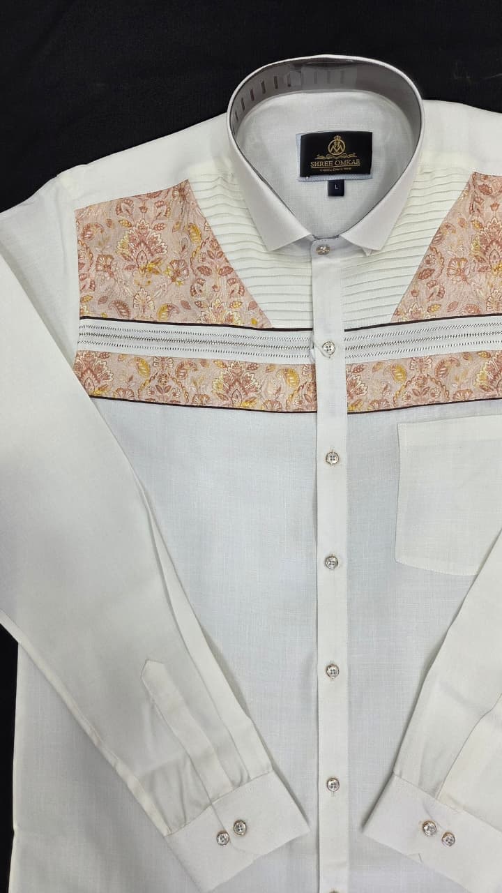 Jethalal Inspired White Designer Shirt | Party Wear & Casual Style
