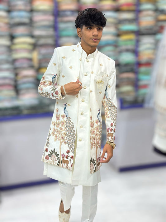 Off-White Indowestern For Mens