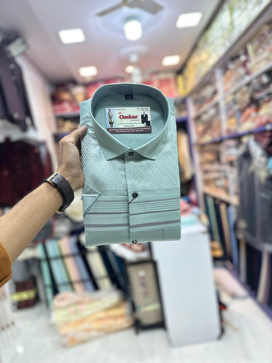 Designer Jethalal Shirt in Pista Colour